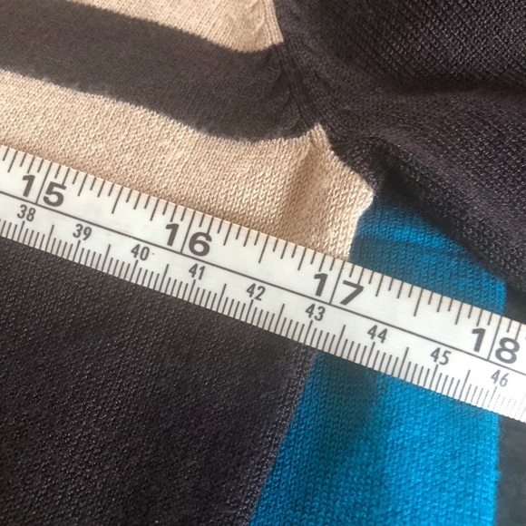 Allison Brittney Brown Tan Teal Sweater Dress Large - Picture 7 of 8